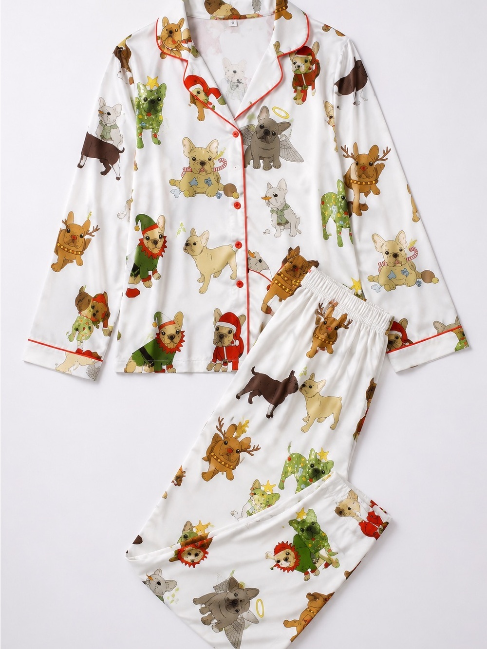 Sheshow Frenchie Christmas pjs, nwt silky 2xl - Picture 2 of 3